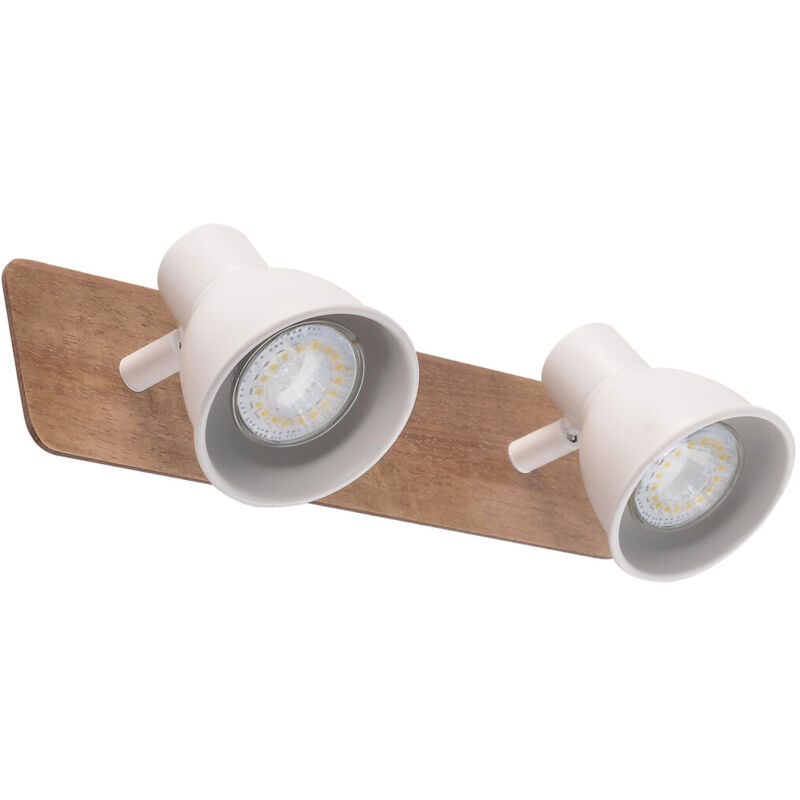 

Regleta 2 focos serie Miko blanco y madera GU10 (Jueric 10306)