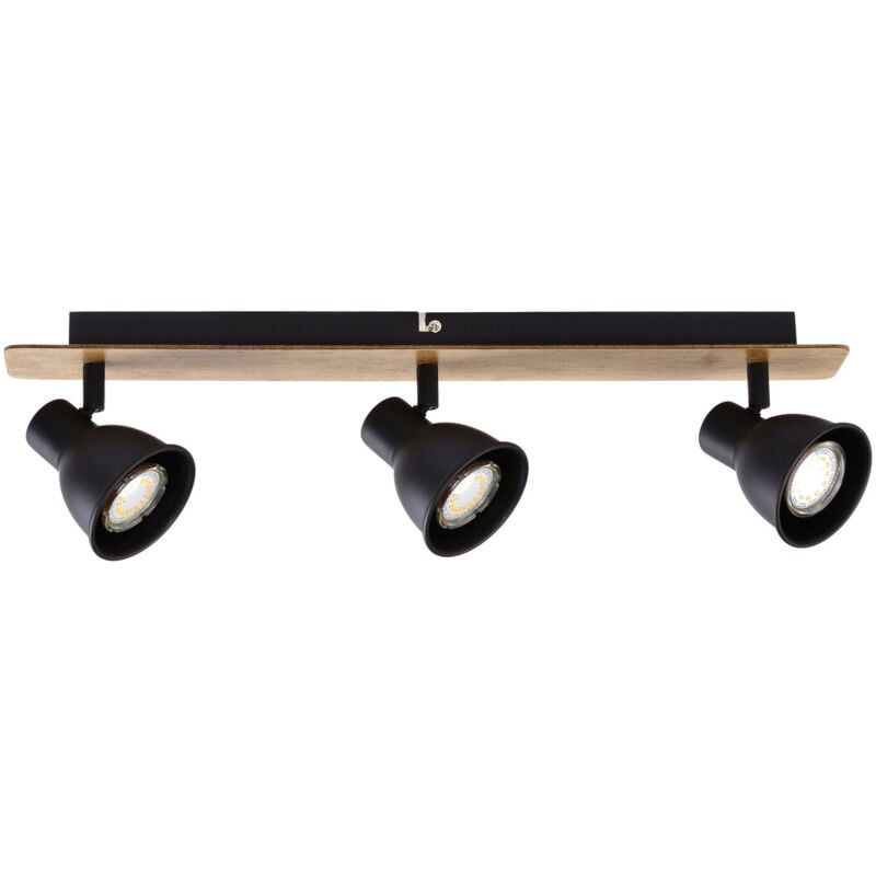 

Regleta 3 focos serie Miko negro y madera GU10 (Jueric 10269)