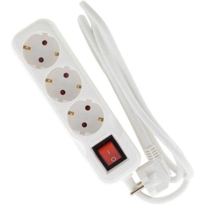 

Regleta 3 tomas 16A blanco con interruptor - Zenitech