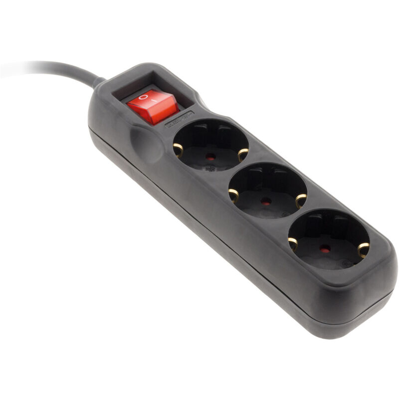 

Regleta 3 tomas 16A negro con interruptor - Zenitech