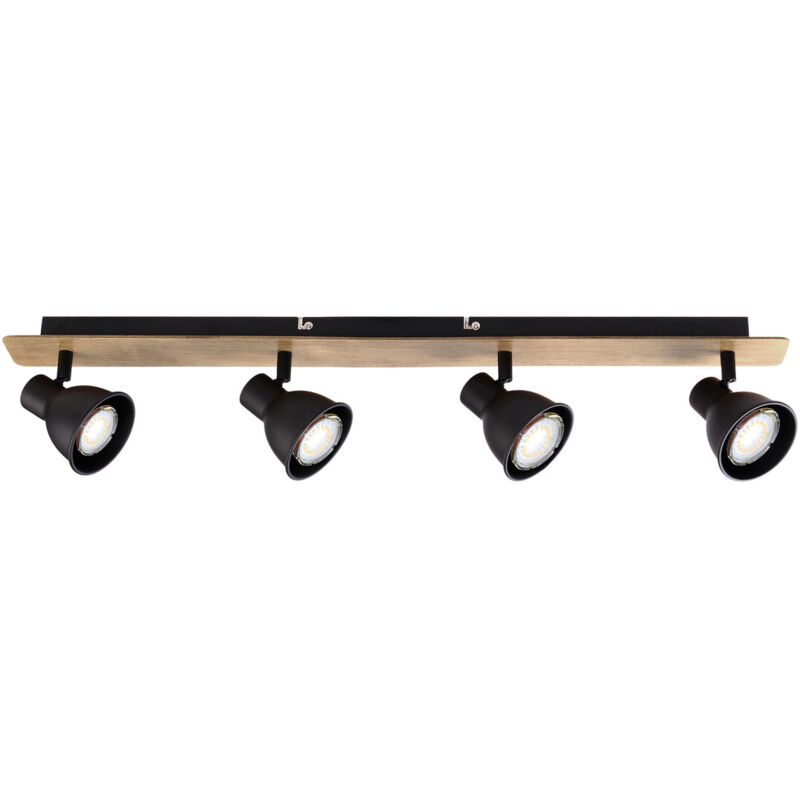 

Regleta 4 focos serie Miko negro y madera GU10 (Jueric 10271)