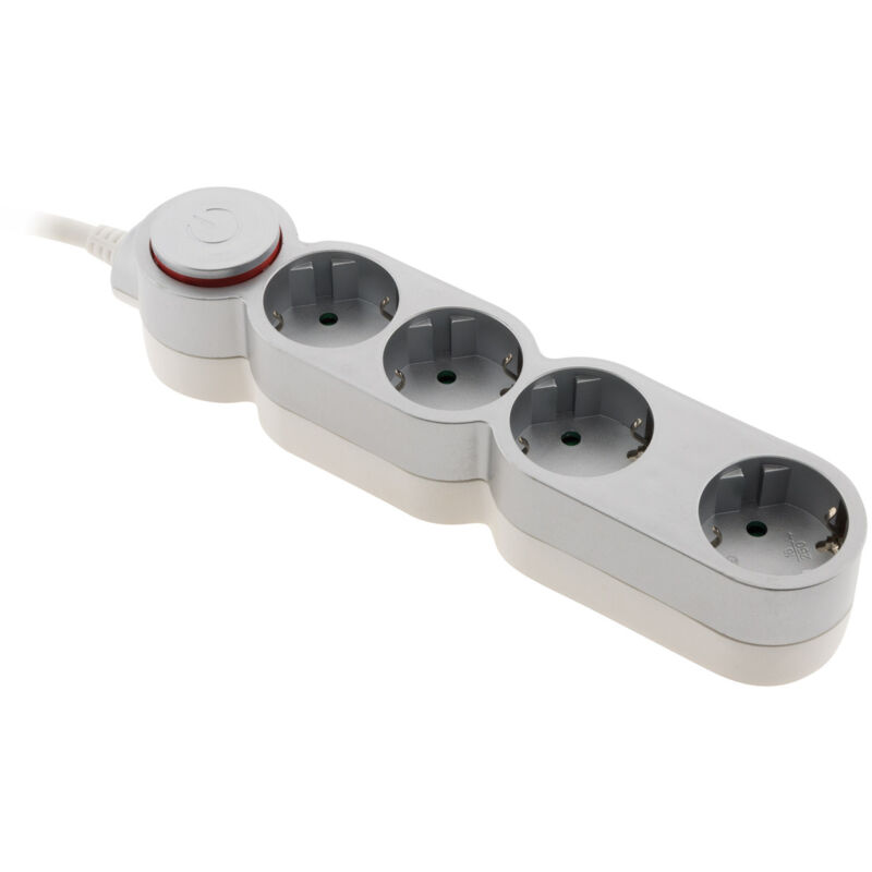 

Regleta 4 tomas 16A blanco con interruptor y protección - Zenitech