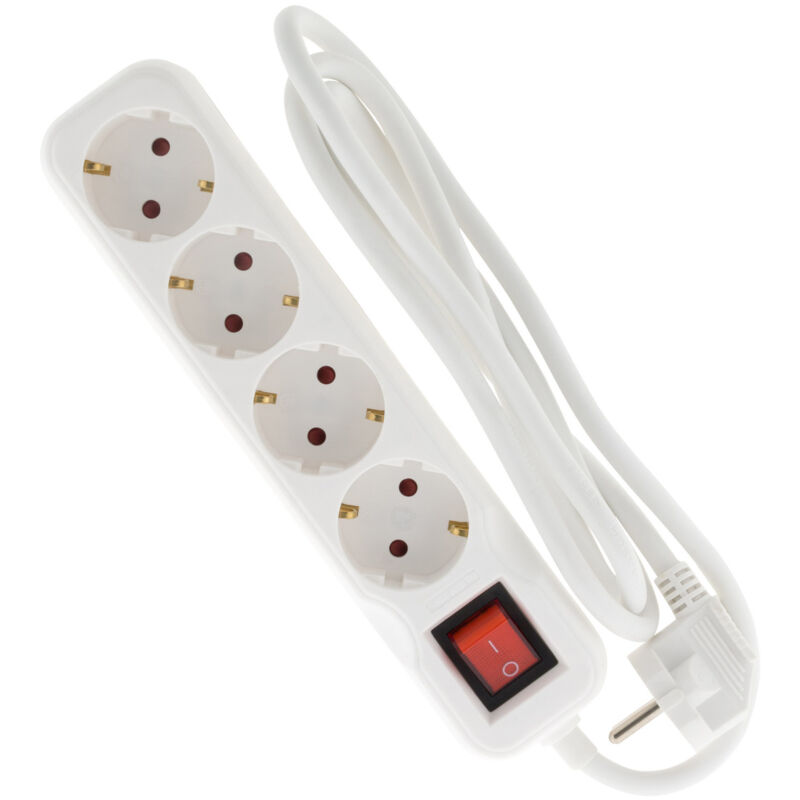 

Regleta 4 tomas 16A blanco con interruptor - Zenitech