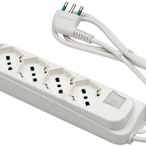 Regleta 4 tomas bypass/calibre con cable 3m