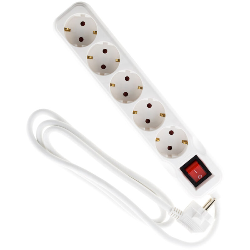

Regleta 5 tomas 16A blanco con interruptor - Zenitech