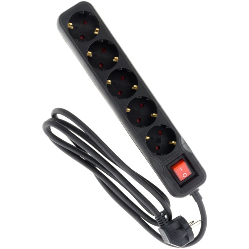 

Regleta 5 tomas 16A negro con interruptor - Zenitech