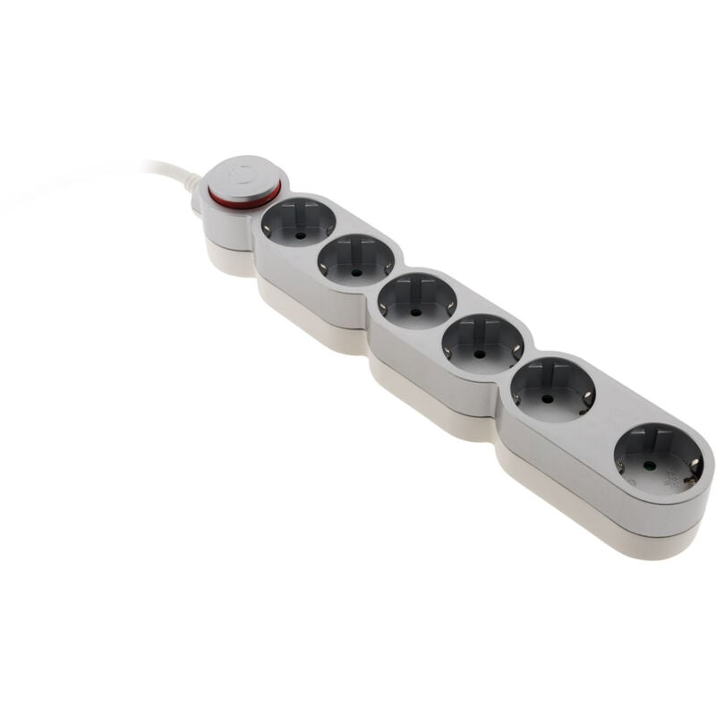 

Regleta 6 tomas 16A blanco con interruptor y protección - Zenitech