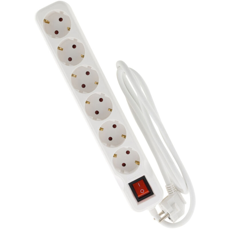 

Regleta 6 tomas 16A blanco con interruptor - Zenitech