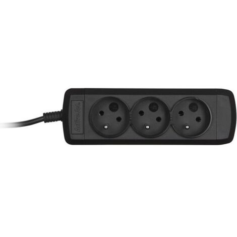 Regleta Activejet Tipo E 3 puertos cable 1.5m negro