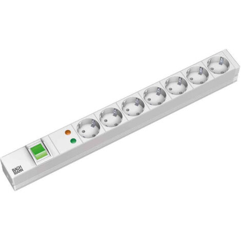 Regleta bachmann 19 alu, 7 tomas con interruptor