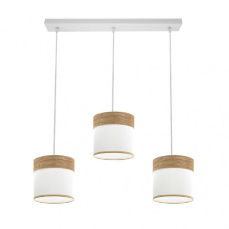 Regleta cloe 3xe27 blanco/blanca-madera clara regx60x16 cm