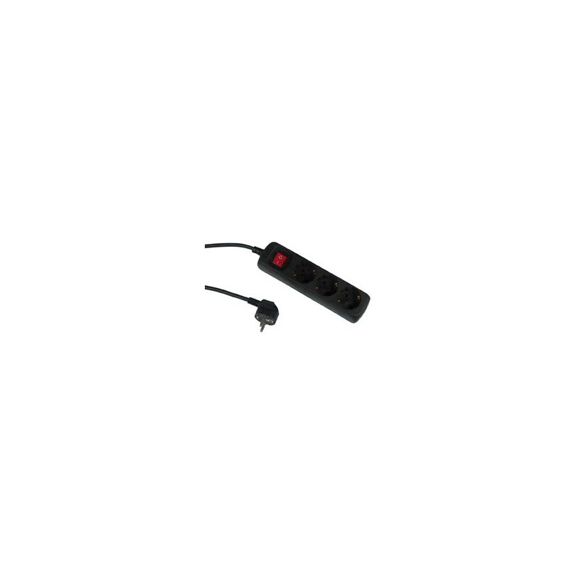 

Regleta con 3 ramaments con interruptor- 1,4 m - negro (por 20)