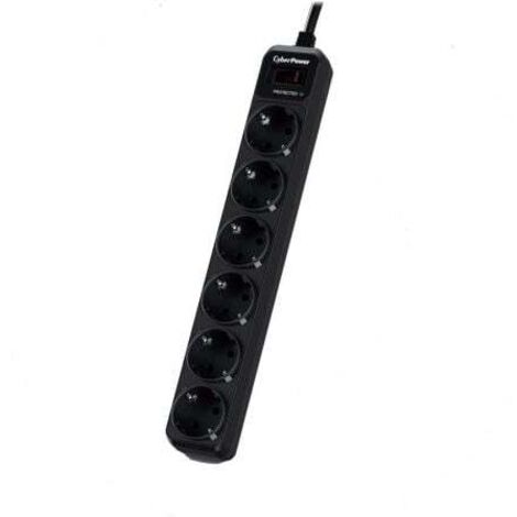 Regleta con interruptor Cyberpower B0620SC0-DE/ 6 Tomas de corriente/ Negra