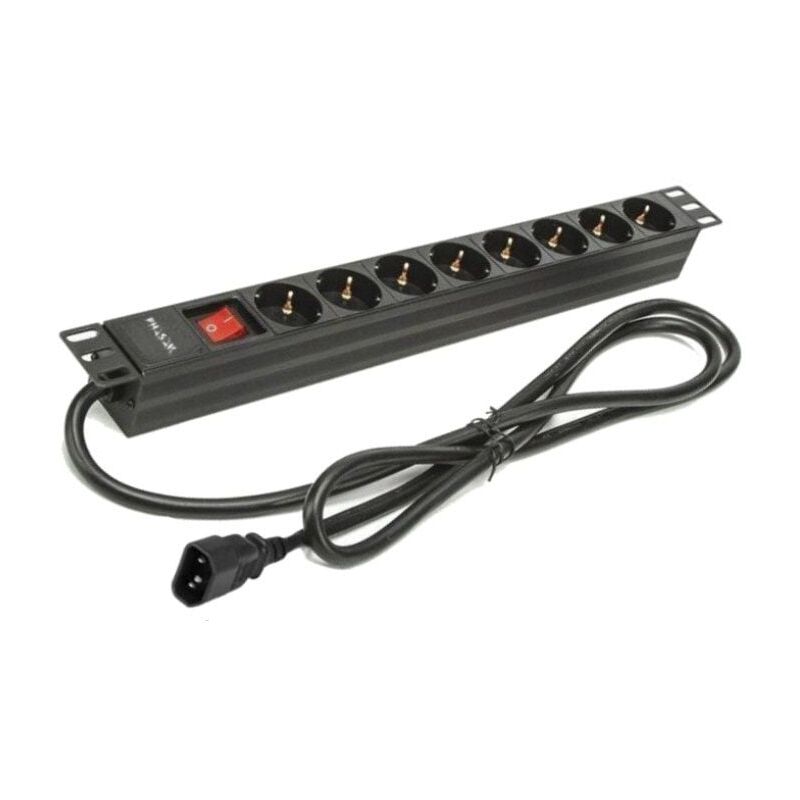 Bloc multiprises avec interrupteur Phasak bns 3535/ 8 prises de current/ cable 2m/noir