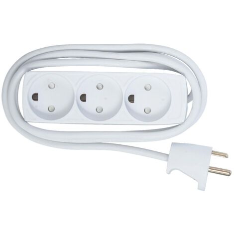 Regleta danesa MicroConnect de 3 enchufes y 5 m