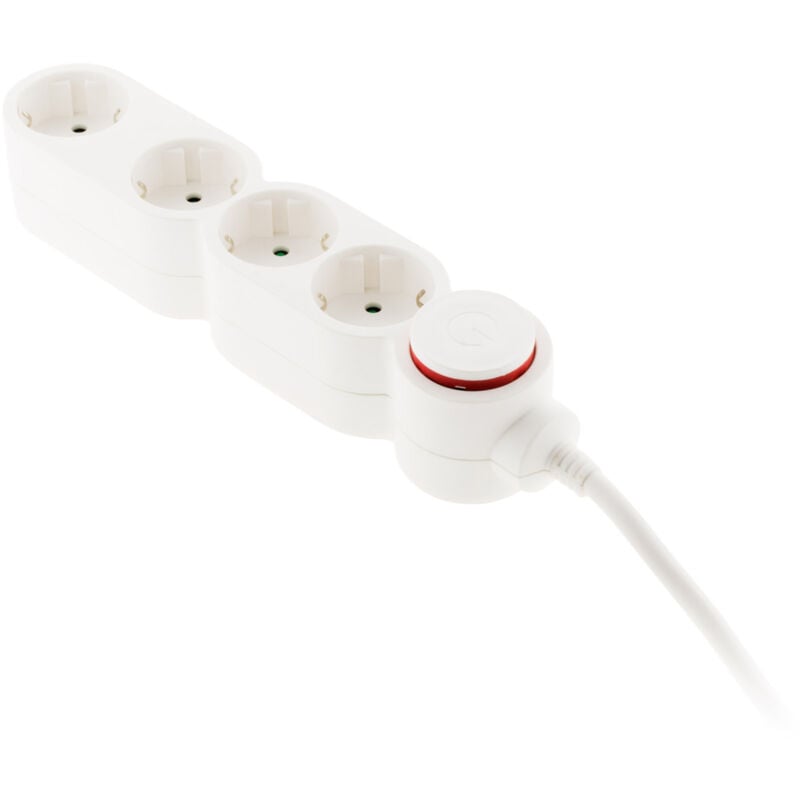 

Regleta de 4 enchufes 16A con interruptor - Blanco
