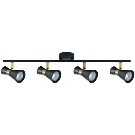 Regleta De 4 Focos Para Baño Modelo Maximo Negro-cuero