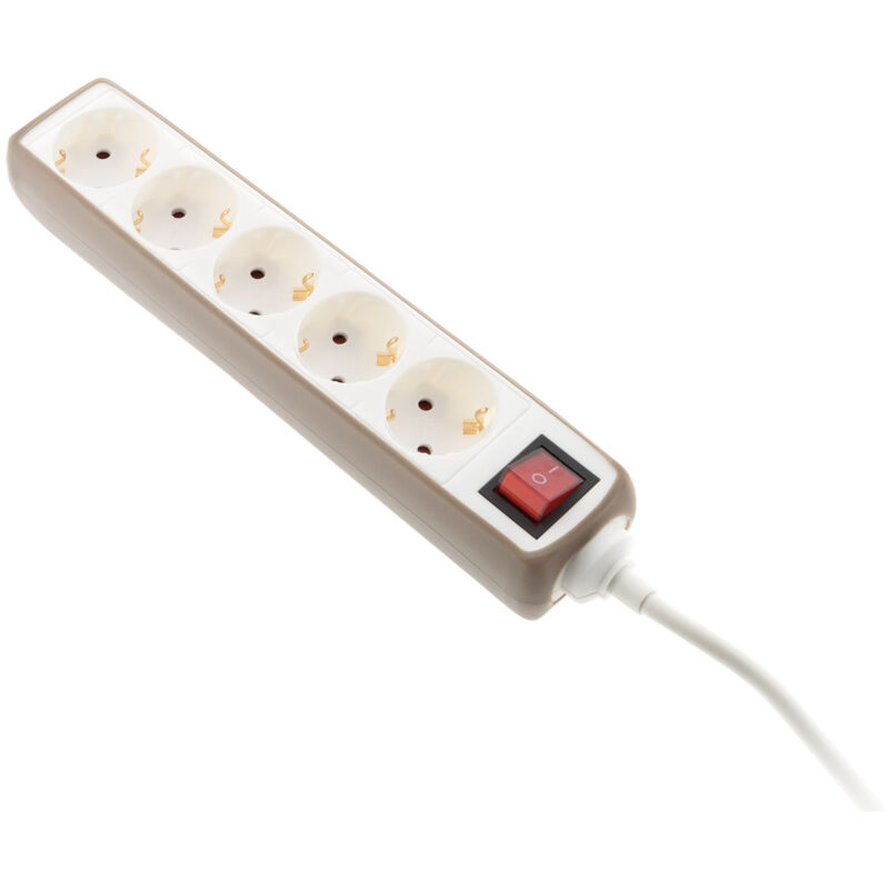 

Regleta de 5 enchufes 16A con interruptor - Blanco