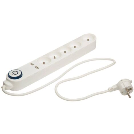Regleta de 5 tomas con toma de tierra y 2 tomas usb - 5five