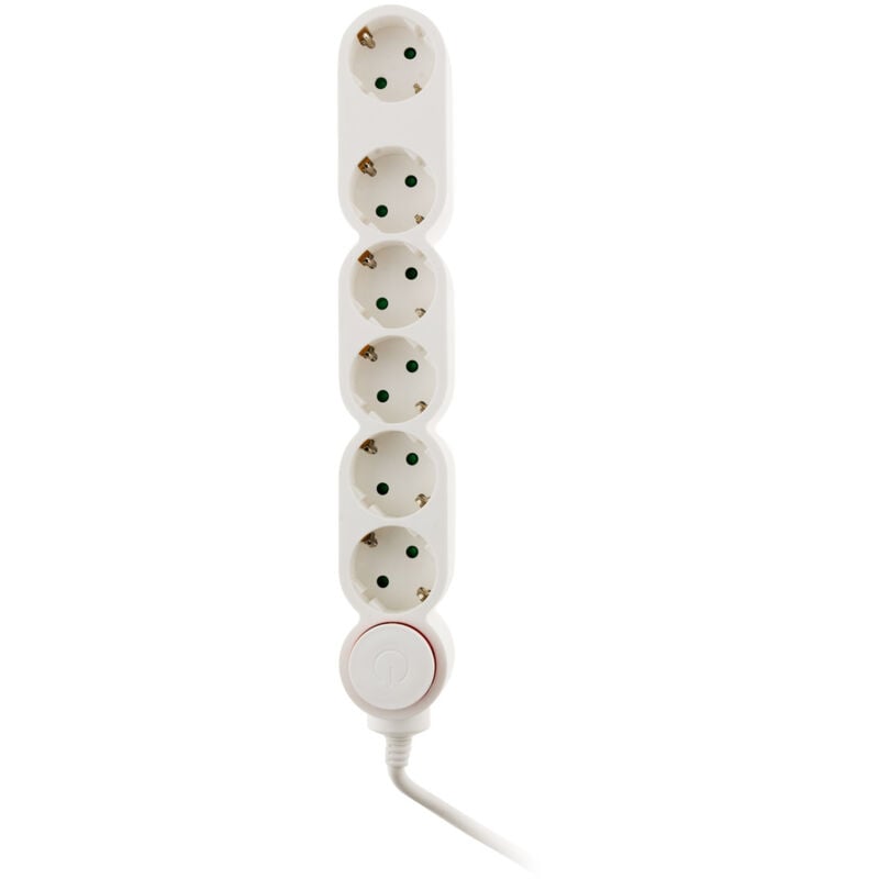 

Regleta de 6 enchufes 16A con interruptor - Blanco