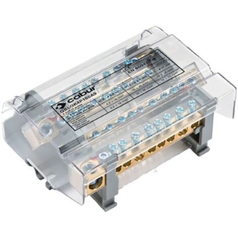 Regleta de bornes tetrapolar Cabur 160A 500V 4P Gris QBLOK4160S