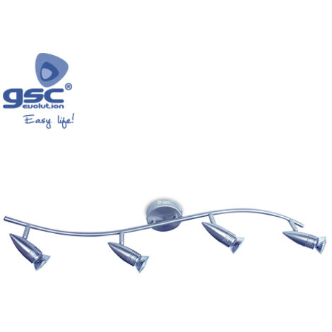 Regleta de cuatro focos níquel satín GU10 led Halo GSC 1901059