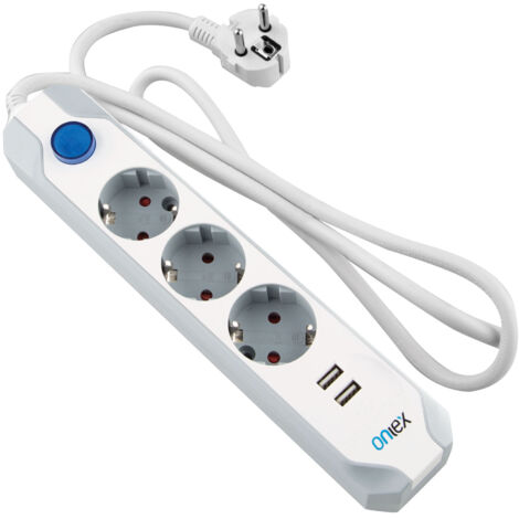 Regleta de enchufe onlex pro 3 tomas cable 1,5 mts