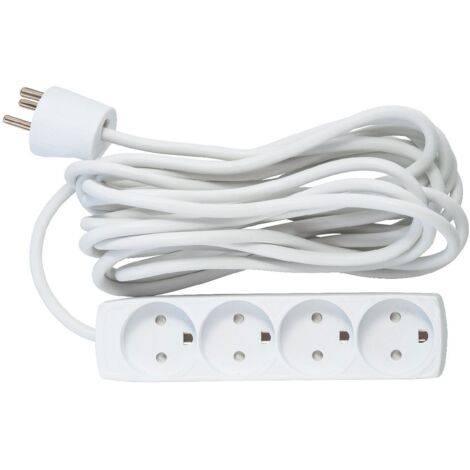 Regleta de enchufes danesa MicroConnect de 4 enchufes y 5 m
