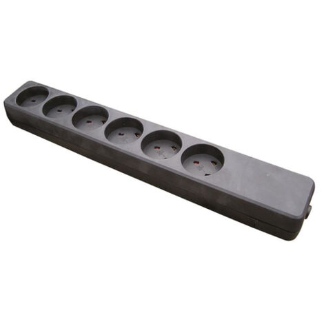 Regleta de enchufes Garbot Plast de 6 tomas K-IT negra RAS605BL, Z66000112-PA01