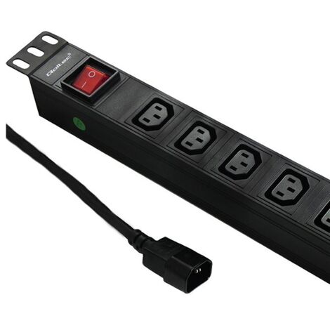 Regleta de enchufes para armario RACK de 19" 1U 10A PDU 8xIEC C13 2m
