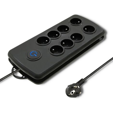 Regleta de protección contra sobretensiones Quick Switch de 8 tomas y 2,5 m
