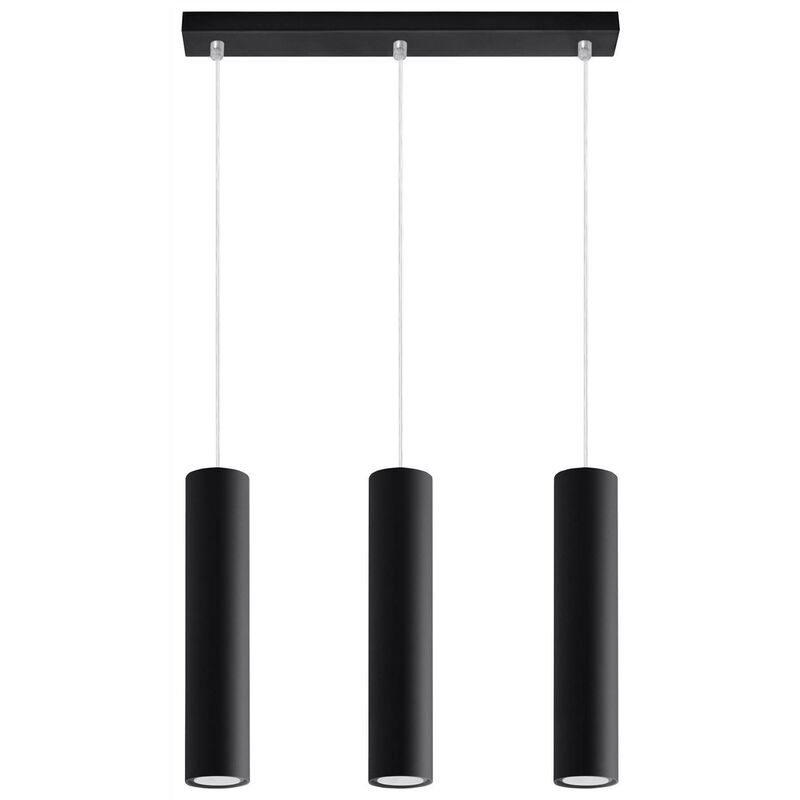 

Sollux Lighting - Sollux LAGOS - Lámpara colgante con barra fija de 3 luces Negro, GU10