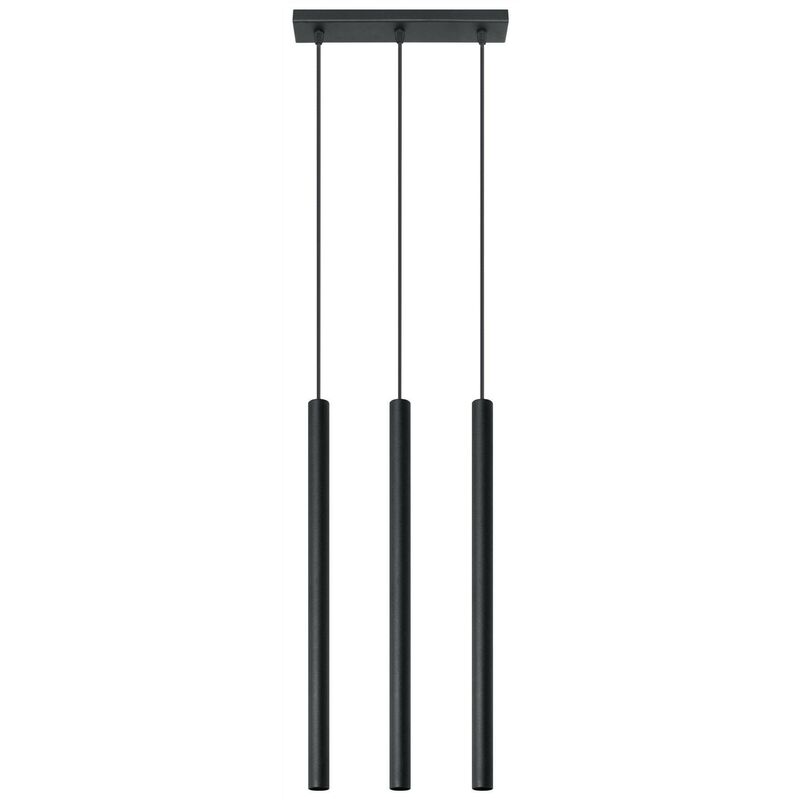 

Sollux Lighting - Sollux PASTELO - Lámpara colgante con barra fija de 3 luces, negro, G9