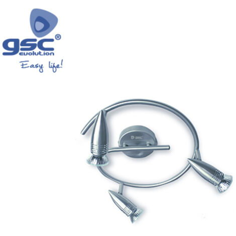 Regleta de tres focos níquel satín GU10 led Halo GSC 1901058