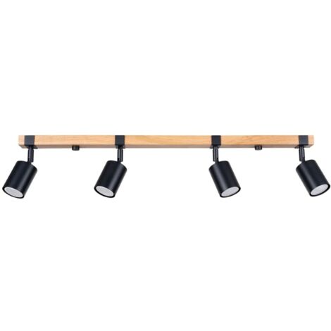 Regleta Domovi negro, 4 luces