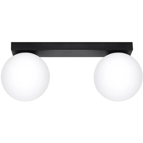 Regleta Eaus negro, 2 luces