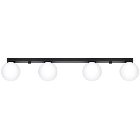 Regleta Eaus negro, 4 luces