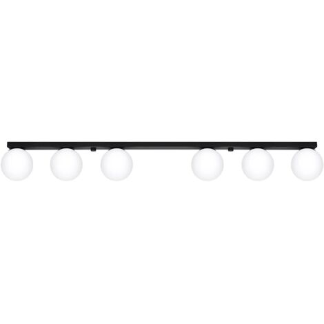 Regleta Eaus negro, 6 luces