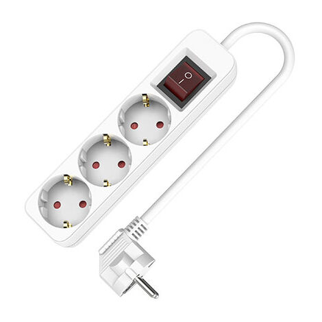 Regleta Enchufes 3 Tomas con Interruptor TM Electron (1,5 m)