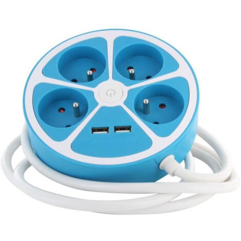 Regleta Enchufes 4 Tomas con interruptor Chacon 4X16 A 3680 W (1,5 m)