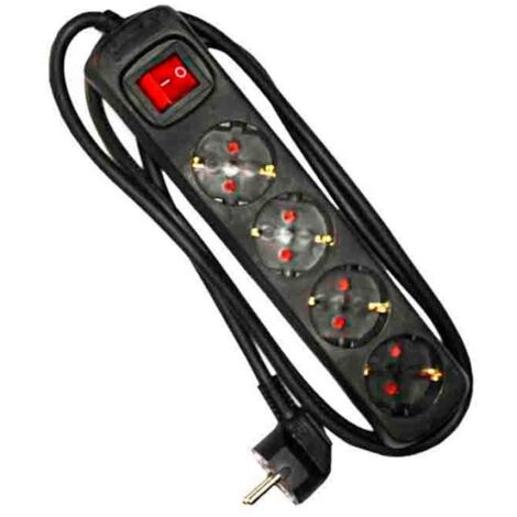Regleta Enchufes 4 Tomas con interruptor EDM 41013 Schuko (1,5 m)