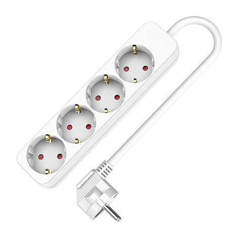 Regleta Enchufes 4 Tomas sin Interruptor TM Electron (1,5 m)