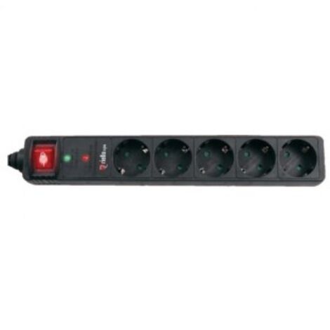 Regleta Enchufes 5 Tomas con Interruptor Riello THUNDER 5002 Negro