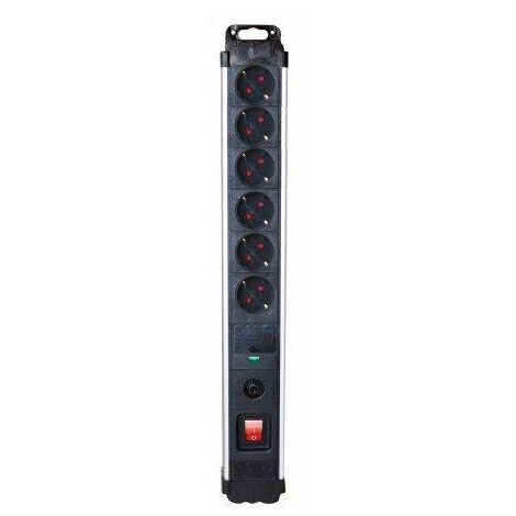 Regleta Enchufes 6 Tomas con Interruptor Silver Electronics 49646 3680W Negro