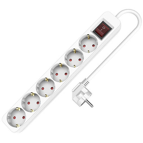 Regleta Enchufes 6 Tomas con Interruptor TM Electron (1,5 m)