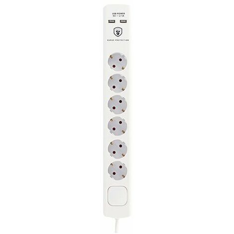 Regleta Enchufes 6 Tomas con Interruptor TM Electron 230 V