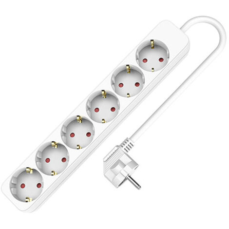 Regleta Enchufes 6 Tomas sin Interruptor TM Electron (1,5 m)