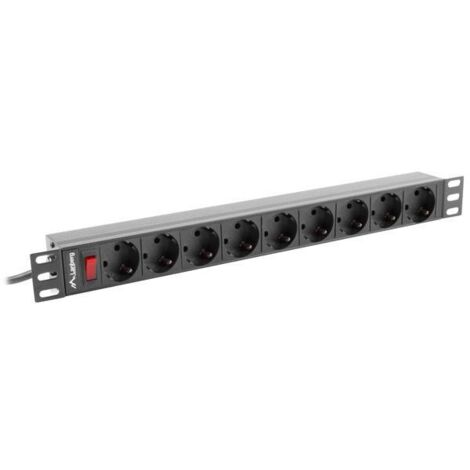 Regleta Enchufes 9 Tomas con Interruptor Lanberg PDU-09F-0300-BK 220-250 V 16 A 4000 W