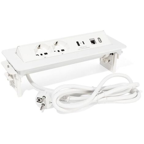 REGLETA ENCHUFES BASCULANTE MODELO SWING-S ACABADO BLANCO - NEGRO