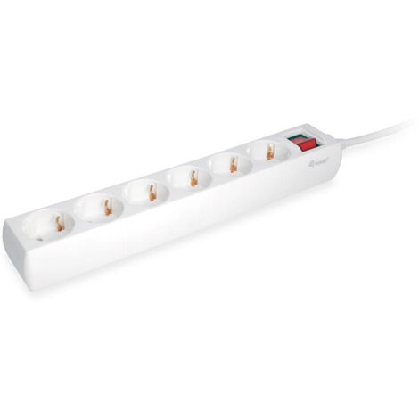 REGLETA EQUIP CON 6 TOMAS CABLE DE RED DE 1.5 METROS Y BOTON DE APAGADO ENCENDIDO